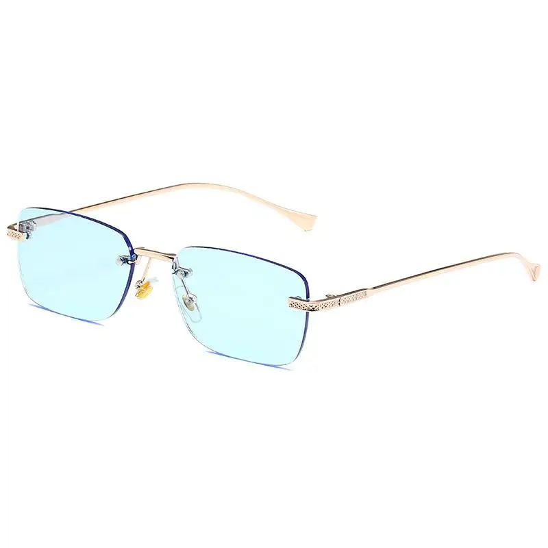 Gafas de sol cuadradas sin montura para mujer, estilo Ins, protección UV400, gafas de sol Punk, gafas rectangulares pequeñas para disparar en la calle para mujer - imagen 4