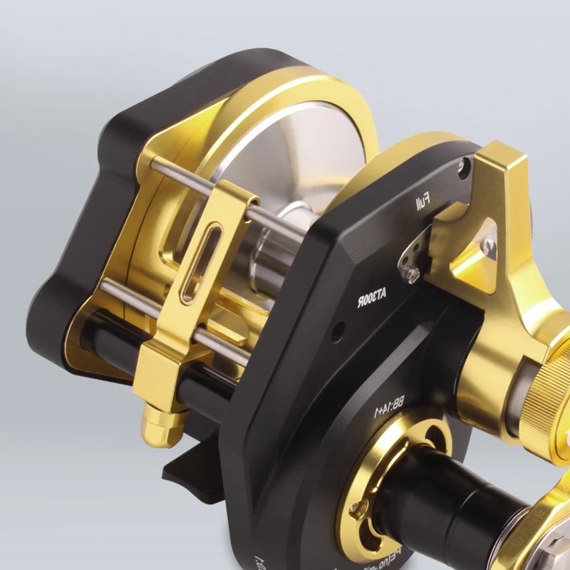 Carrete de pesca de Metal RUKE, rueda de tambores de Jigging lento CNC, arrastre máximo 30kg, 14 + 1BB, peso 606,5g, mango de aleación de aluminio con perillas de madera - imagen 4