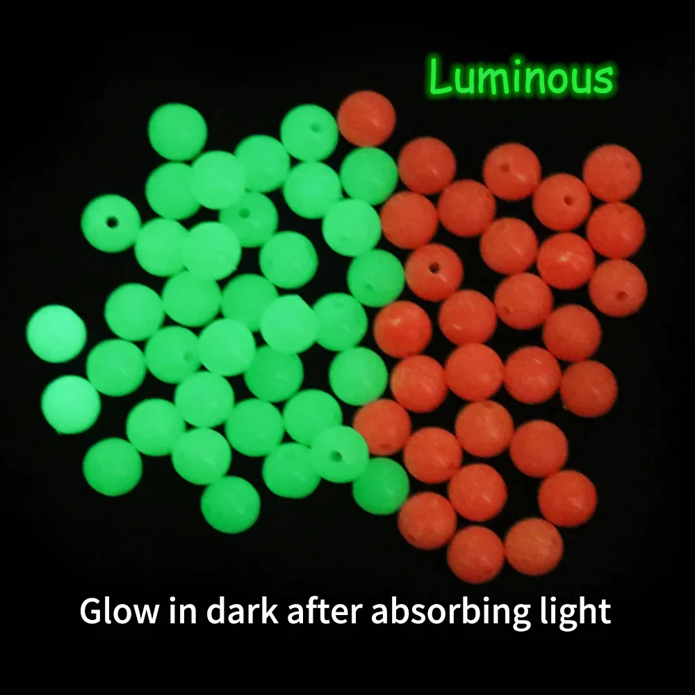 LIONRIVER-tapón de cuentas suaves/duro, bola luminosa redonda para pesca, frijoles, aparejo de goma, señuelo nocturno, accesorios de pesca de agua salada - imagen 4