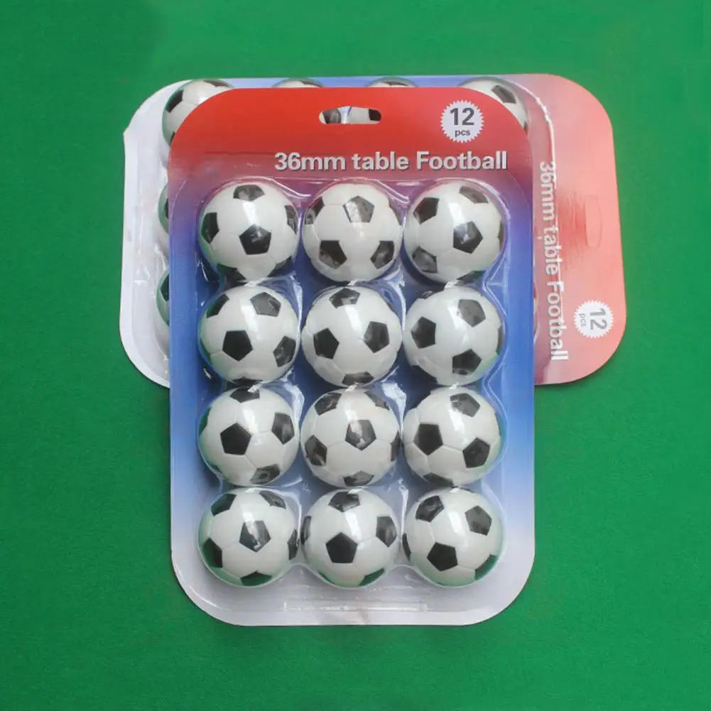 12 Uds. Pelotas de fútbol de juguete, pelotas de juego de fútbol clásicas de mesa, Mini pelotas de fútbol estándar de 36mm en blanco y negro - imagen 3