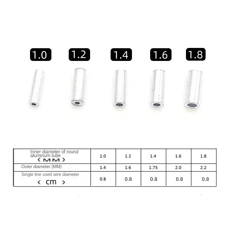 Manga de engarzado de pesca de tubo de aluminio, tubo de sedal de pesca, accesorios de conector de manga de engarzado de aluminio para sedal, 150-200 piezas - imagen 4