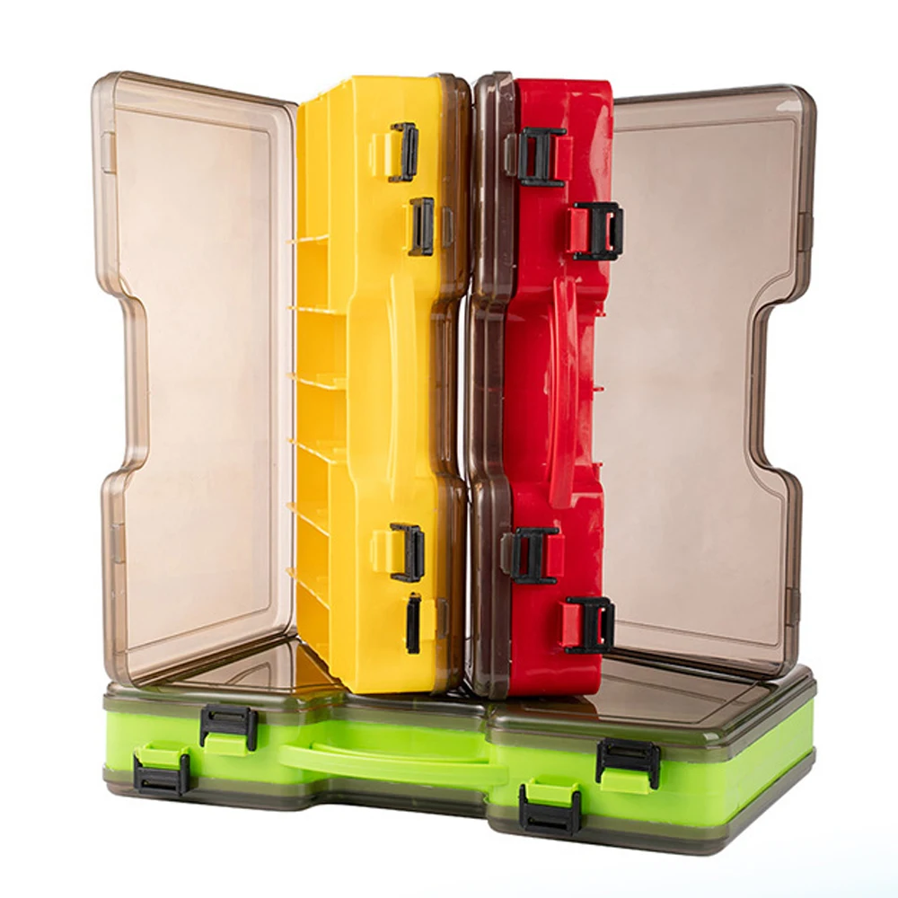 Cajas grandes para aparejos de pesca, contenedor de cebo de doble capa, deflector de almacenamiento de señuelos portátil, estuche con múltiples compartimentos, caja de herramientas para maleta - imagen 5