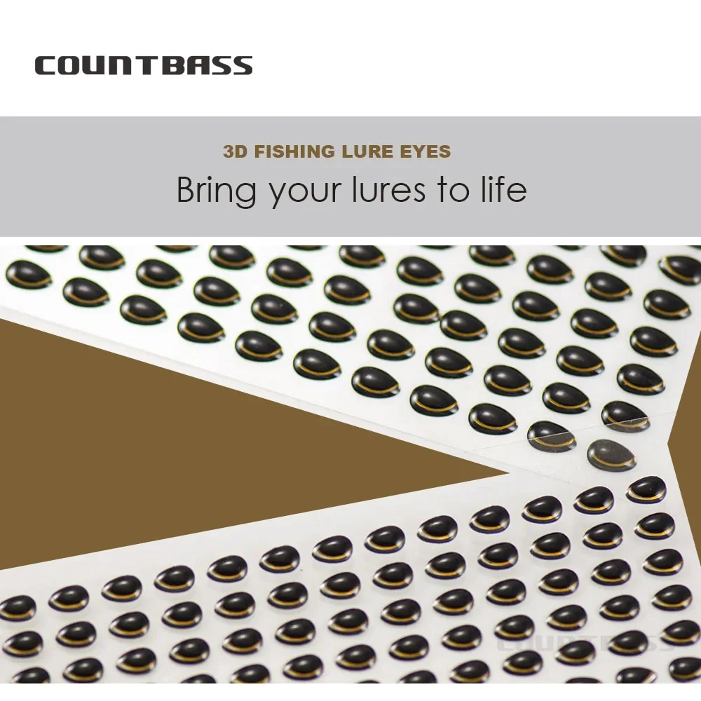 COUNTBASS-ojos de señuelo de pesca 3D especiales para plantillas de fundición de Metal, Jigging lento, llantas doradas, accesorios de ojos de señuelo 3D - imagen 2