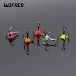 Wifreo anzuelos triples para pesca en hielo con huevos UV