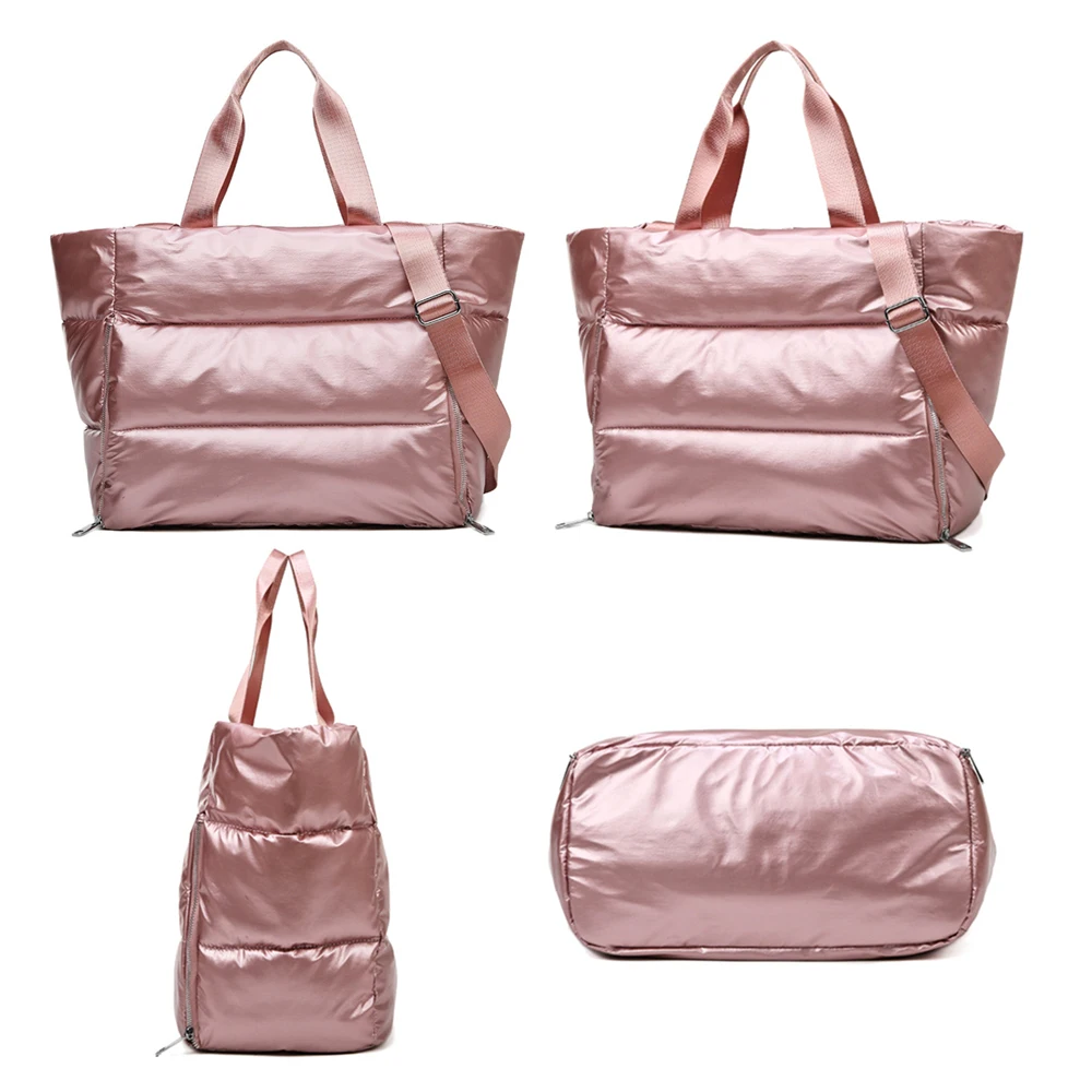 Nuevo Bolsa de gimnasio de nailon para mujer, bolsa deportiva impermeable con separación en seco y húmedo, bolsa de mano suave de gran capacidad para gimnasio, Yoga y viajes - imagen 3