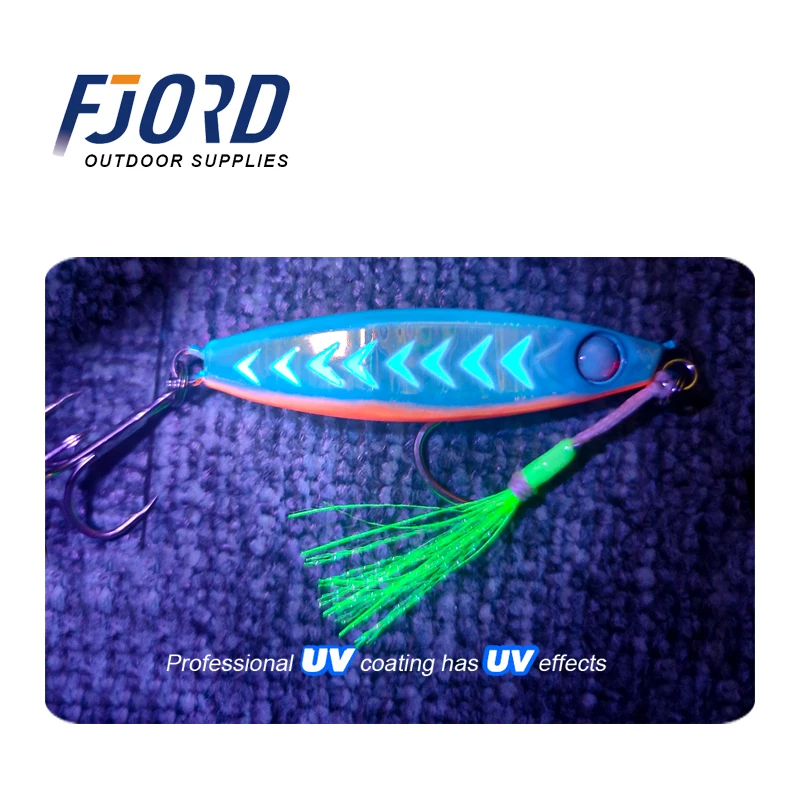 FJORD sonajero plantilla de Metal señuelo de pesca 40g 60g 80g luz nocturna Jigging Shore Casting Swimbait nuevo 2023 aparejos de pesca de agua salada de mar - imagen 3