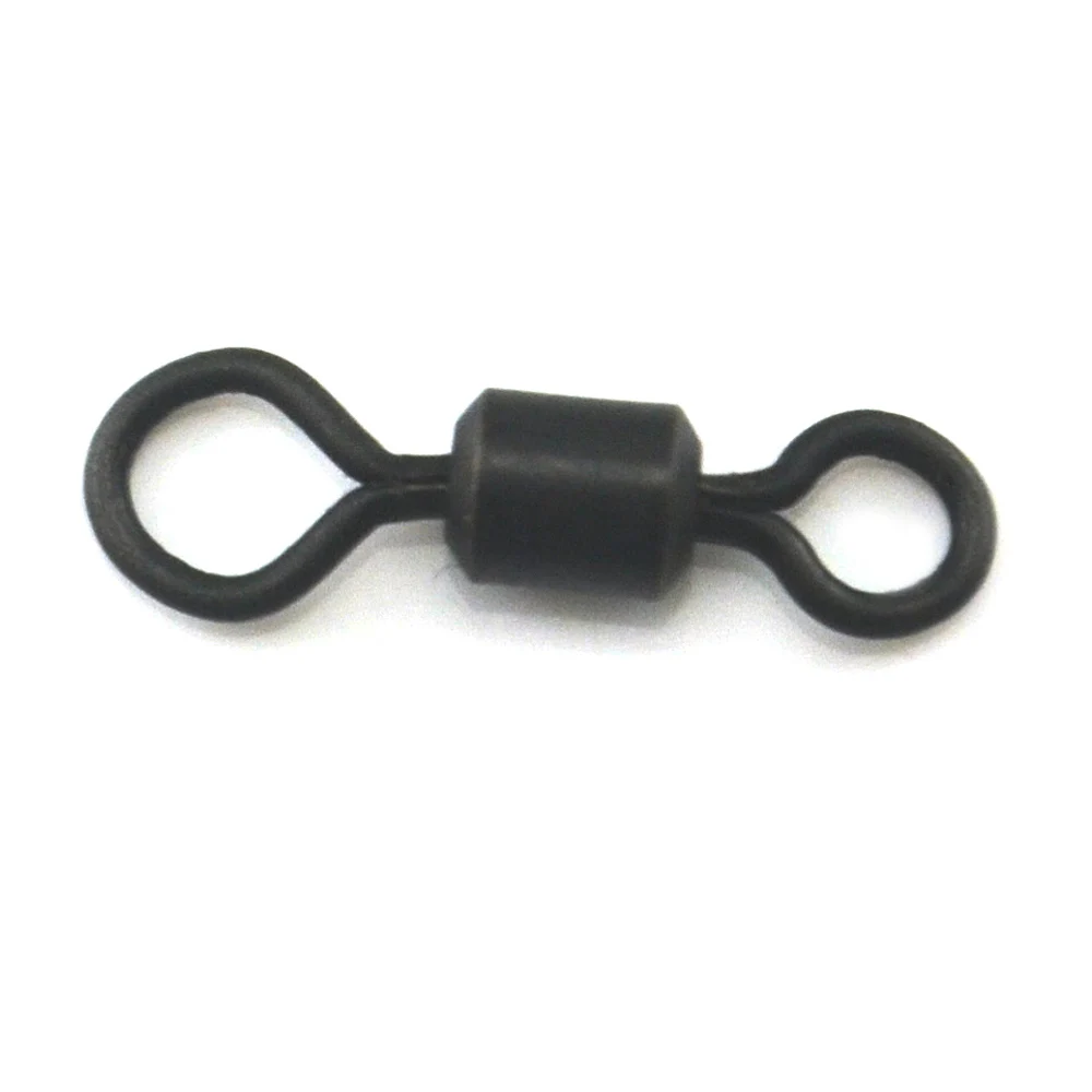 50 piezas 4 #   Giratorios Heli de ojo grande, aleación de latón, Color negro mate, se adapta a Clips de plomo de seguridad, aparejos de extremo de Terminal, giratorio de carpa - imagen 2