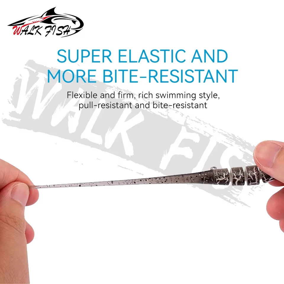 WALK FISH-señuelo de pesca articulado, 12cm, 12g, cuerpo duro, cebo de cola suave de silicona, lubina, agua salada, cebo Artificial, equipo de pesca de mar - imagen 3