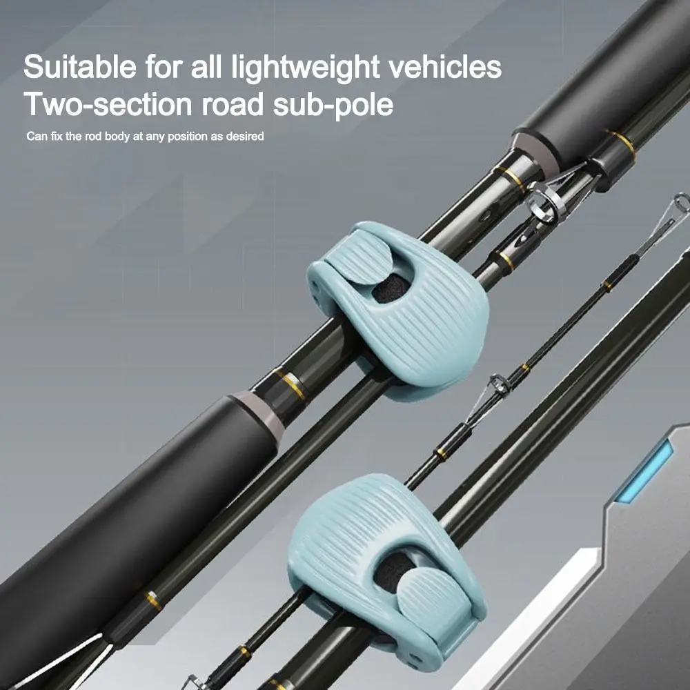 Soporte para caña de pescar multifuncional antideslizante, Clip de almacenamiento duradero para aperitivos, fijador de caña de pescar, correas para caña de pescar montadas en la pared, 1/4 Uds. - imagen 3