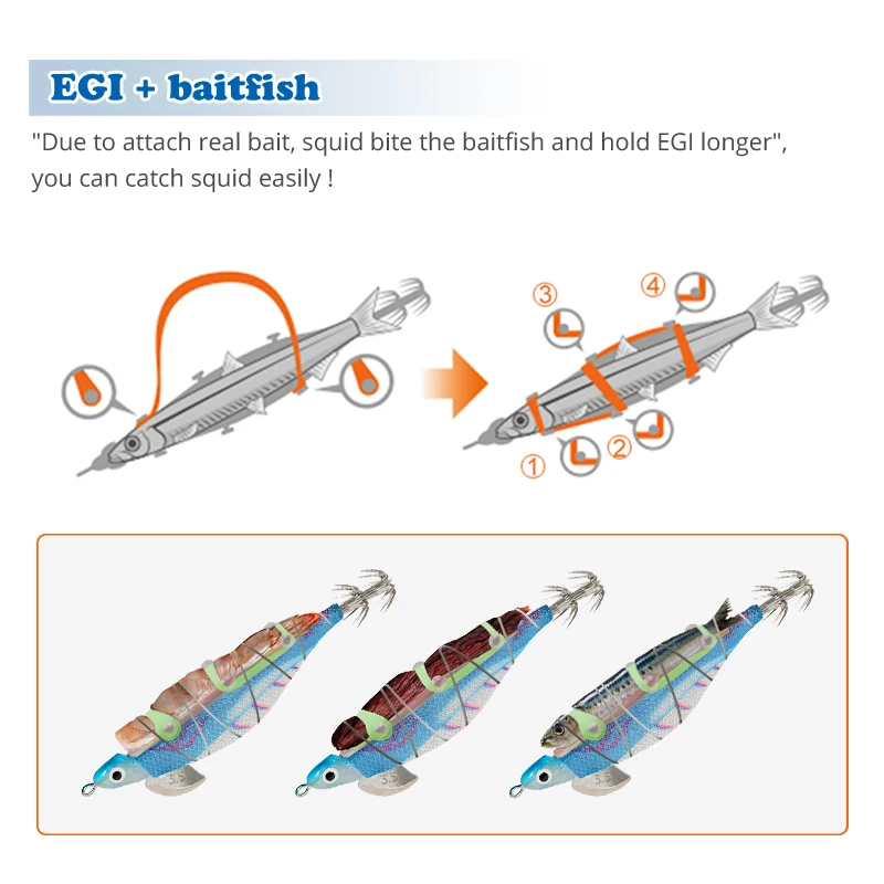 Nuevo 1 Juego de 10 Uds Kit de Señuelos de pesca anzuelo de calamar cebo Artificial luminoso pulpo Egi señuelo Wobbler sepia anzuelo aparejo de mar - imagen 5