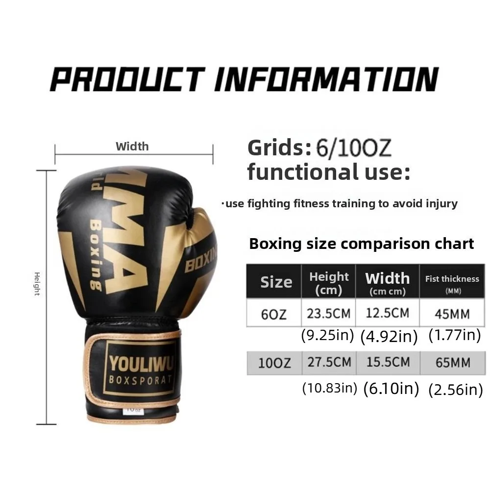 Guantes de boxeo de cuero PU, guantes protectores transpirables para Kickboxing, acolchado de esponja, guantes de entrenamiento de perforación gruesos, manoplas para patadas - imagen 5