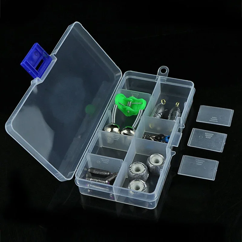 Cajas de aparejos de pesca al aire libre con 10 compartimentos, cajas de plástico para señuelos de pesca, cebos con anzuelos, accesorios de pesca transparentes - imagen 5