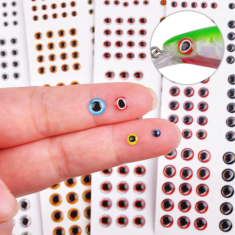 549 Uds. Señuelos de pesca ojos realistas ojos de pez artificiales holográficos ojos falsos atado de moscas DIY señuelos accesorios de fabricación - imagen 4