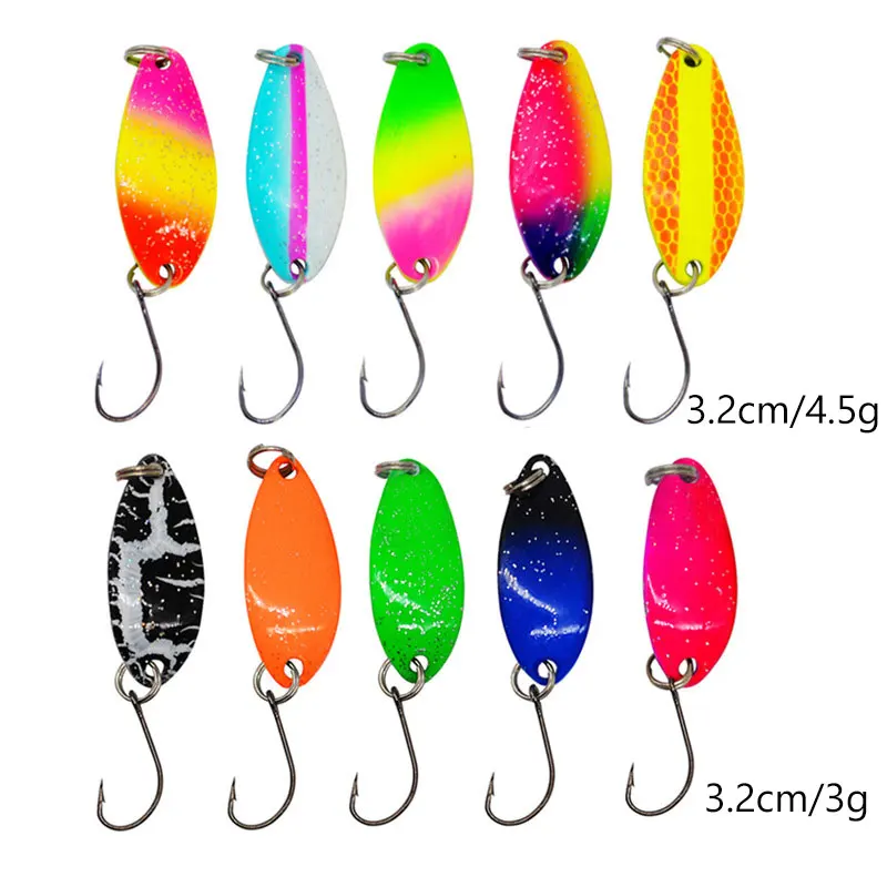 JYJ-Juego de Señuelos de Pesca, cebo wobbler para lucio y trucha, 3g, 4,5g, 5g, paquete de caja, 10 piezas por lote - imagen 4