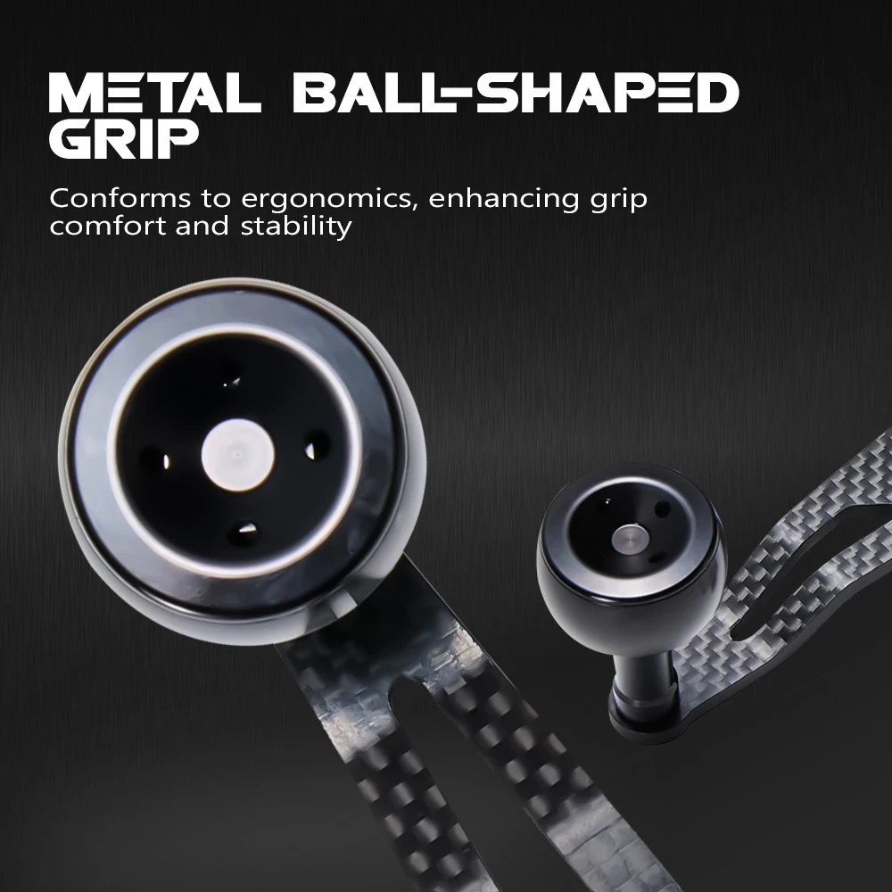 Manivela Carrete SOLOKING – Brazo carbono, perilla metal, reversible - imagen 5