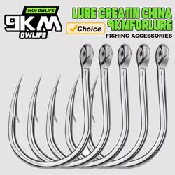 9KM 15 Uds anzuelo de Jigging anzuelos de asistencia de pesca de alta resistencia para agua salada gancho grande