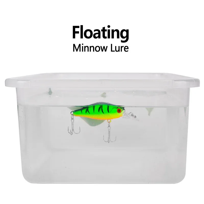 Señuelos de pesca con manivela, Wobblers flotantes, 7cm, 7g, cebo duro de plástico Artificial, Crankbaits para trucha, Lucio, pececillo, aparejos de pesca, 1 ud. - imagen 2