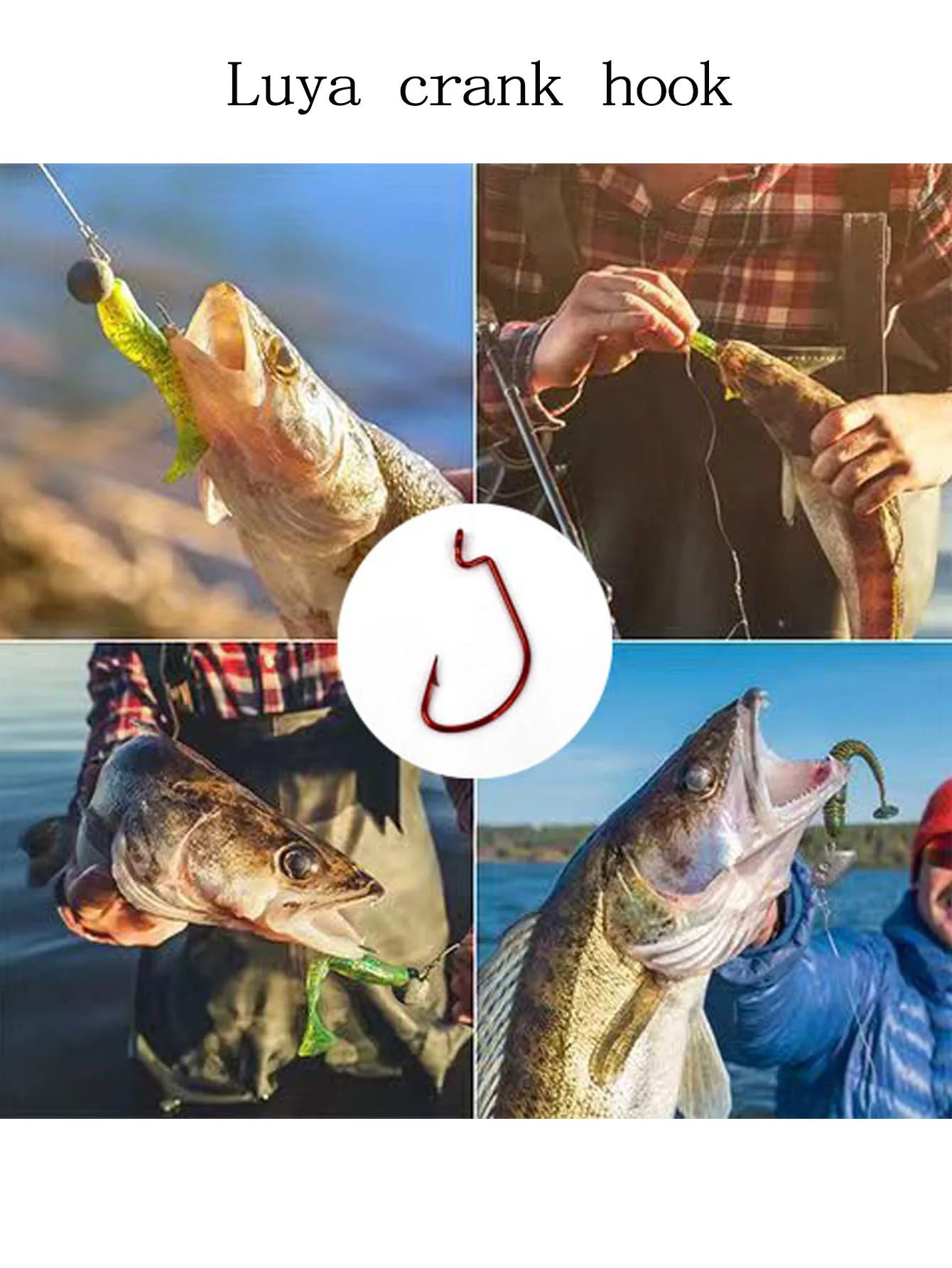 MNFT-Juego de anzuelos de manivela roja de 60 piezas, Conector de señuelo suave de 15 piezas, acero de alto carbono, tamaño 1 #2 #1/0 #2/0 #3/0 # - imagen 4