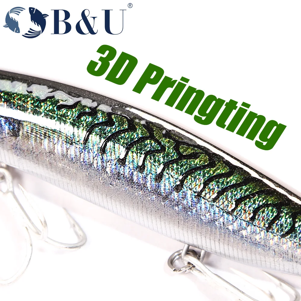 B & U Jerkbait flotante para Lucio en agua salada - imagen 4