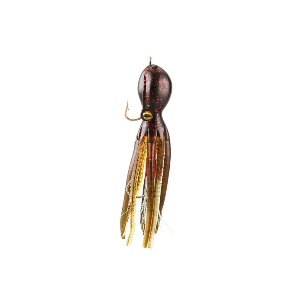 Señuelo de pesca de contrapeso incorporado, 2 uds., 11cm de longitud, 22g de peso, cebo Artificial, Material de silicona, cebos de pulpo de cola larga