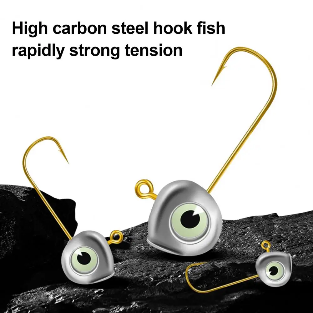 10 stuks 3D-ogen vishaakset voor zoetwatervissen, zware metalen haakjes met weerhaken, jig head haken, outdoor accessoires - imagen 5