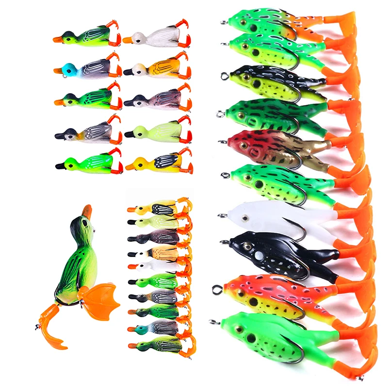 Señuelo de pesca de pato de 12g y 9,5g, señuelo de rana suave, cebo Artificial, ojos 3D, cebos de pesca, lubina, carpa, Lucio, productos de pesca - imagen 2