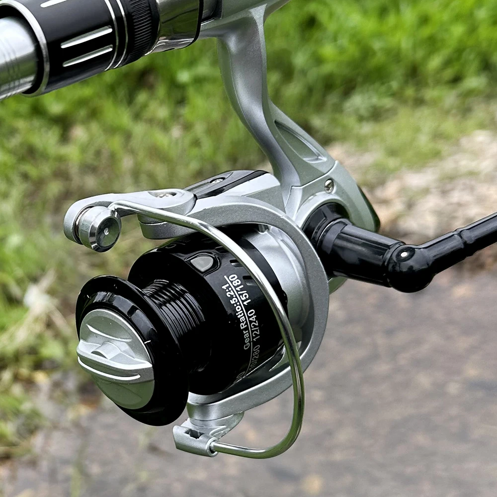 GHOTDA-carrete de pesca giratorio Serie 2000-7000, relación de transmisión 5,2: 1, rueda giratoria, aparejos de pesca de carpa, arrastre máximo de 8 KG para todas las aguas - imagen 5