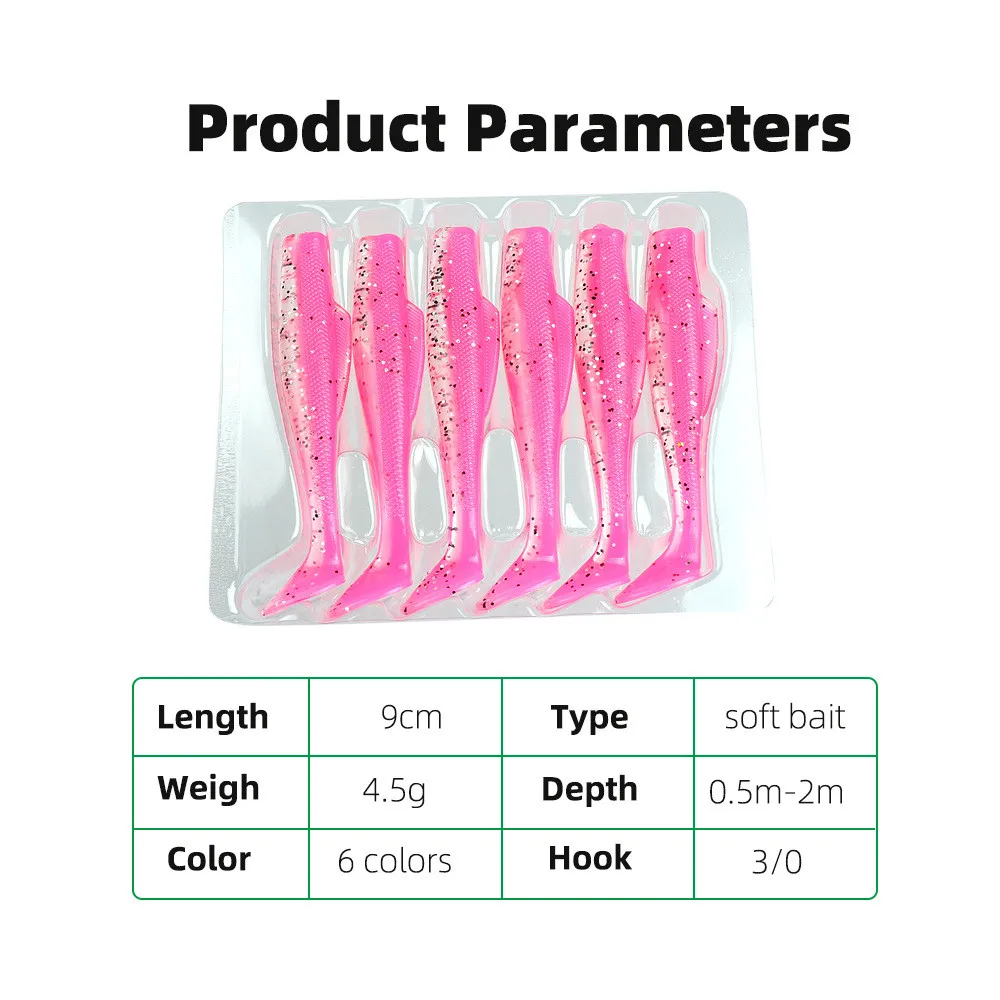 Vinilo Shad cola de paleta para pesca de depredadores - imagen 2