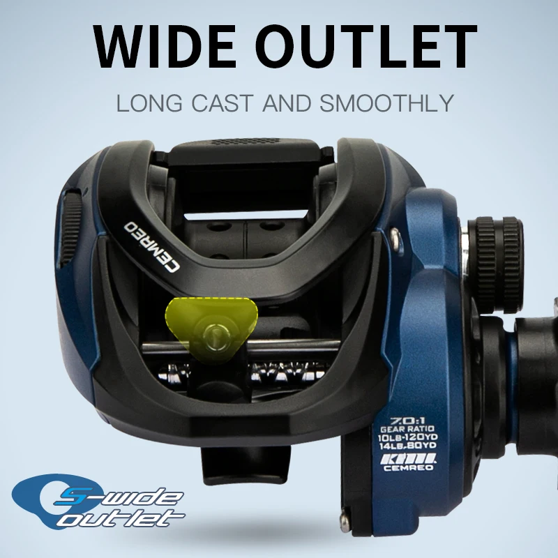 Carrete de pesca de fundición de cebo, freno magnético de arrastre de 7kg, relación de engranaje 7,0:1, aparejos de pesca ultraligeros, pesca de carpa, trucha y lubina, modelo RS-BL - imagen 3