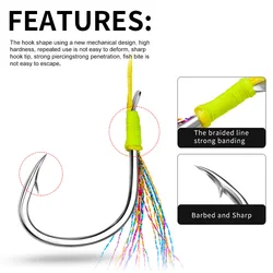 Anzuelos de asistencia en acero de alto carbono para slow jigs