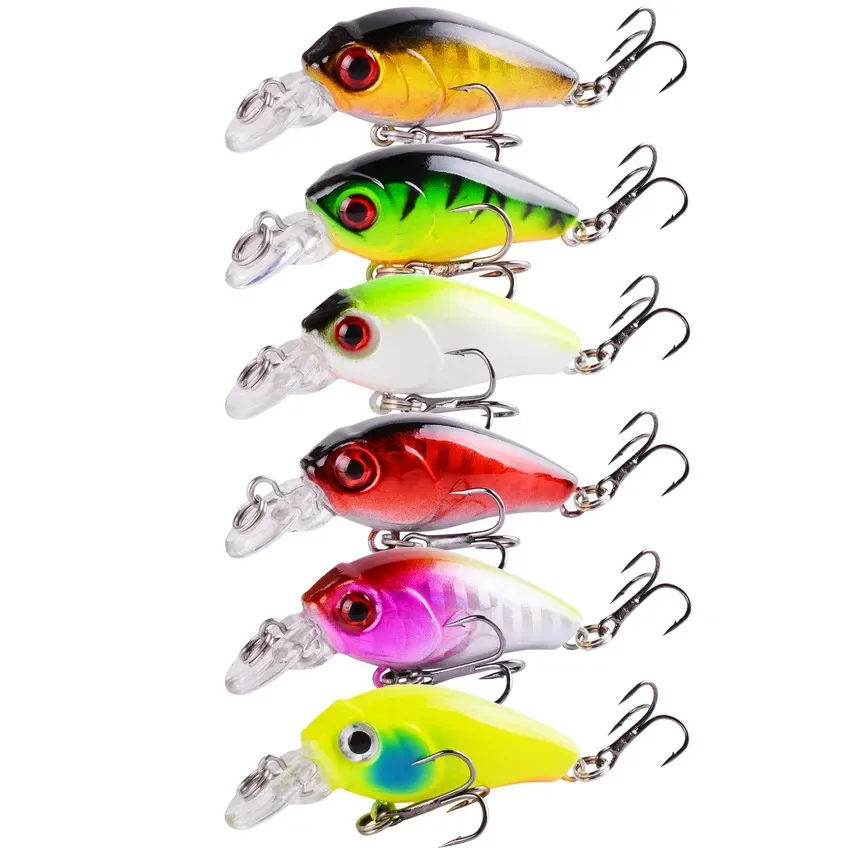 Juego de Señuelos de Pesca de pececillo de manivela mixta, cebo Artificial flotante, cebo de pesca Topwater, 3,5g/4,5 cm, Wobbler, Crankbait, aparejos de lubina - imagen 5