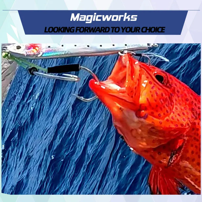 Señuelos de plantillas Magic Works, 15g, 20g, 30g, 40g, 80g, 100g, productos de pesca con plantilla de Metal, señuelo de trucha para equipo de pesca de mar, cebos de perca, Lucio - imagen 3