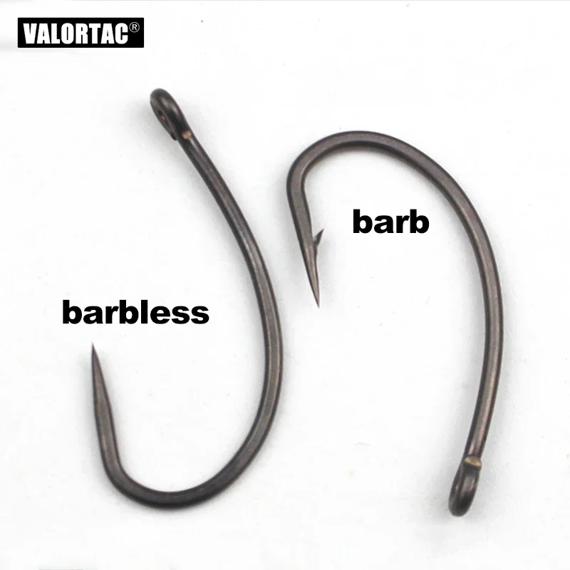 Anzuelo curvo de pesca de carpa, anzuelo de pesca con mosca, revestimiento antioxidante, color negro, alta resistencia, 12 unidades por lote - imagen 4