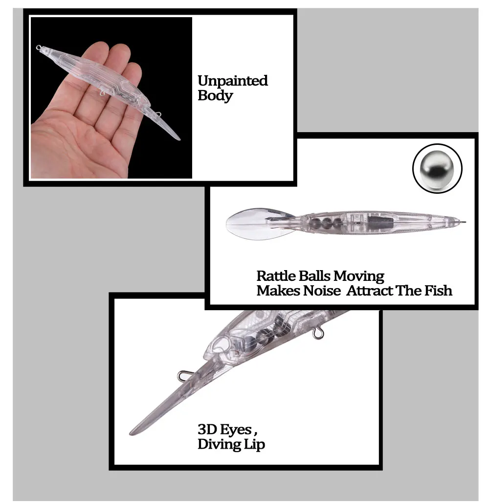 Chan'sHuang 10 Uds. Señuelos de pesca en blanco sin pintar 14cm 15,6g pececillo de aguas profundas DIY hecho a mano cebo de pesca Artificial de fundición larga - imagen 4