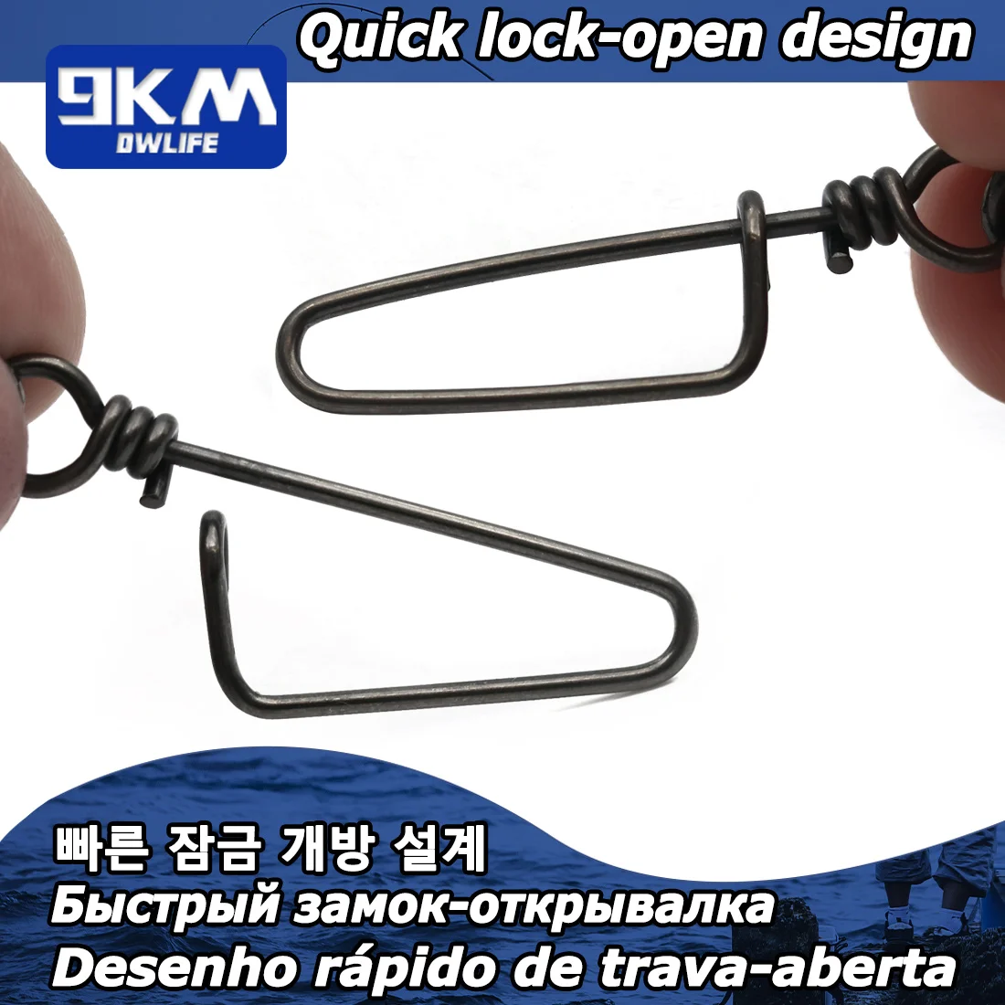 9KM 50Pcs Fishing Swivels Snap Coastlock Snap Quick Change Clip Stainless Steel & Copper Saltwater Fishing Connector Tackle - imagen 5