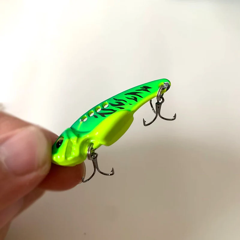Testar-señuelo de Pesca de fundición larga, cebo de vibración, cuchara giratoria, Jigs Crankbait para Lucio, trucha, lubina, 46mm, 10g - imagen 5