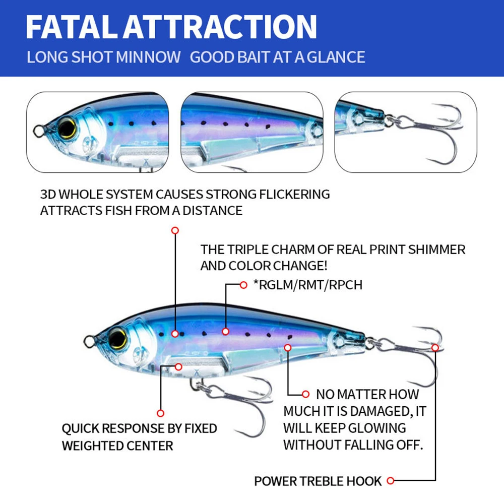 QBE114 Jerkbait Wobbler hundimiento lento señuelo pesca - imagen 5
