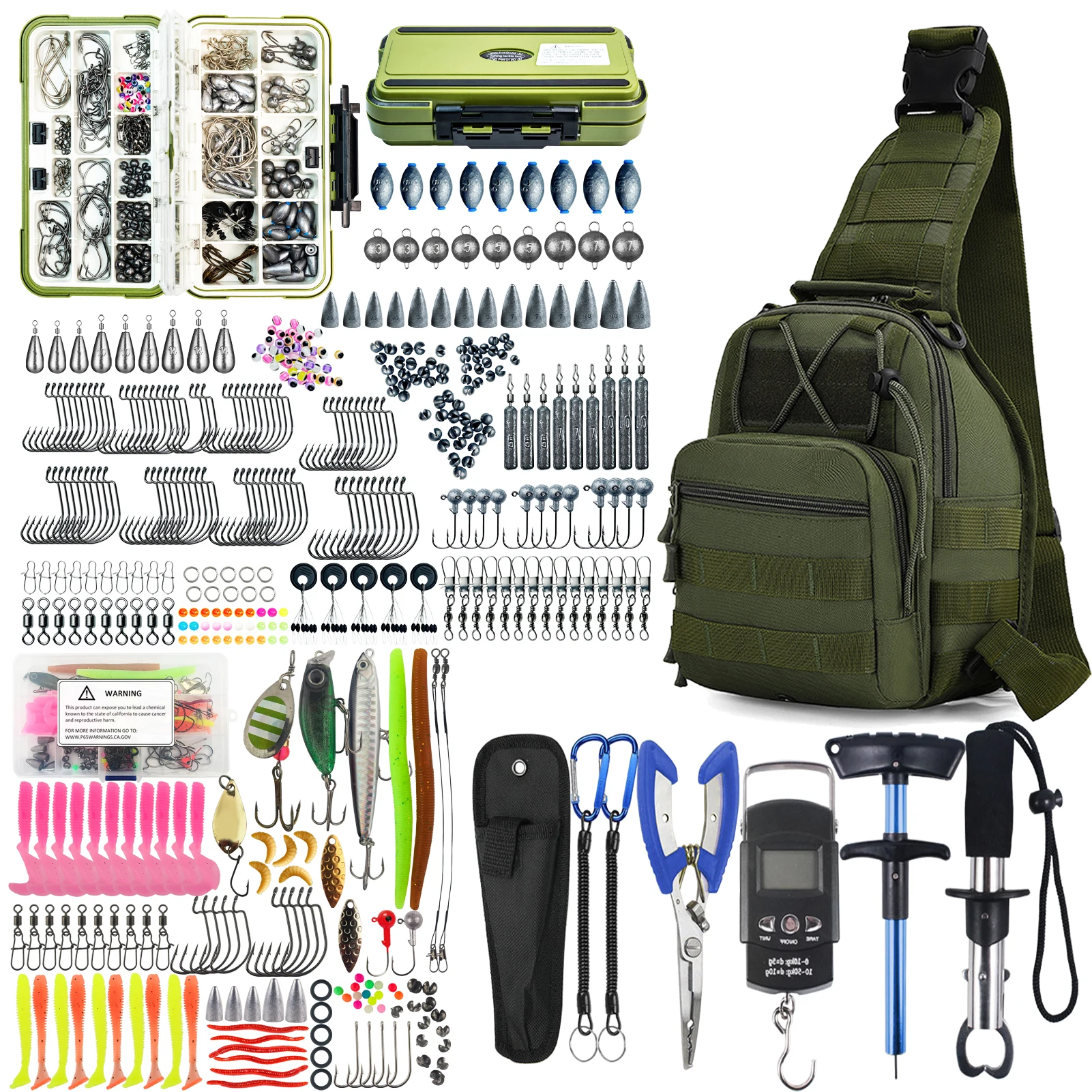 Kit de pesca completo con mochila, alicates y señuelos para agua salada - imagen 4
