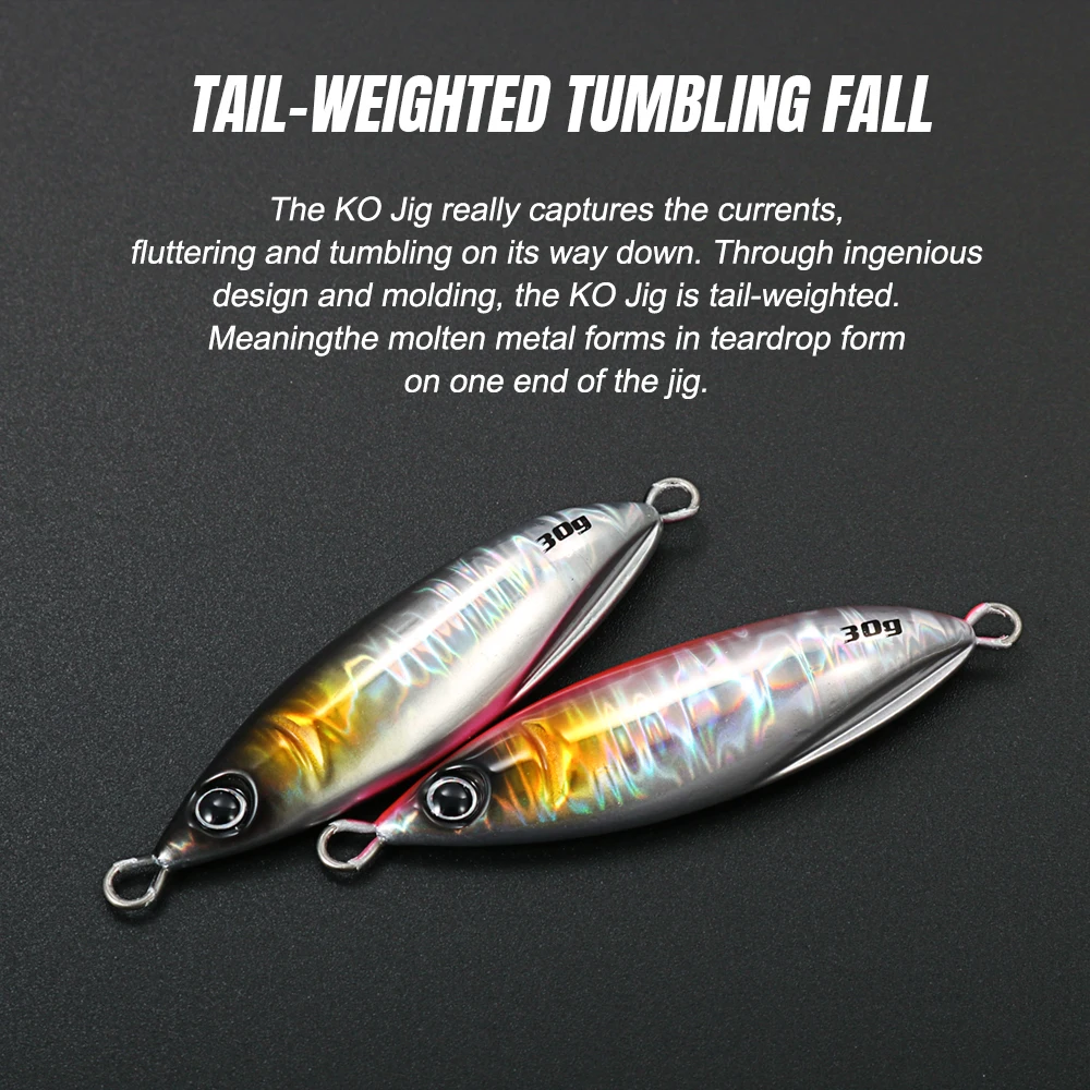JIGGING PRO Metal Jig 20g 30g 40g 60g Ko Zakana SL lento Blatt Cast UP Shore Jigging señuelos señuelo de pesca de agua salada - imagen 5
