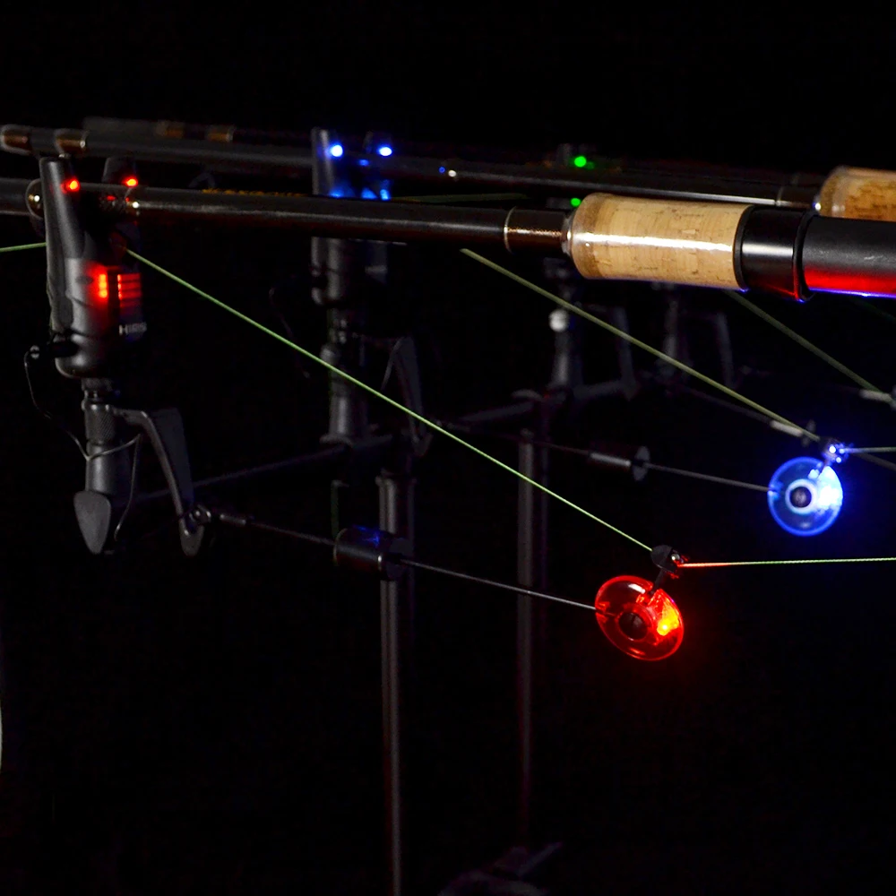 Hirisi LED pesca de carpa Swingers indicador de caída 4 colores en estuche con cremallera equipo de pesca de carpa B2022-4 - imagen 3