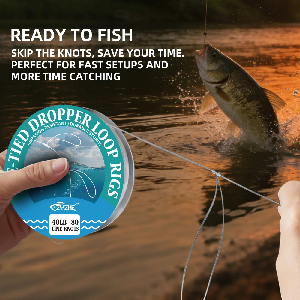 ZYZHE Bajos de línea preatados con lazo – Aparejo para pesca deportiva - imagen 3