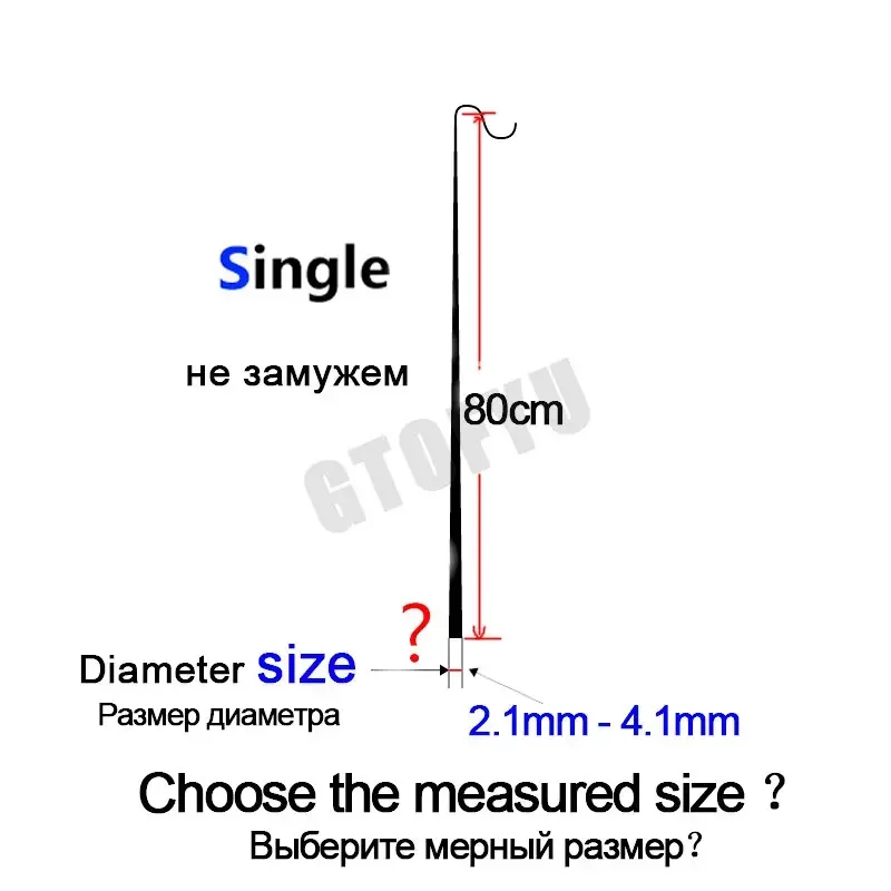 2,2mm-4,1mm 5 piezas 80cm punta de caña de pescar secciones de repuesto caña de pescar de Taiwán tamaño completo sólido hueco accesorios de caña de carbono resistente - imagen 5
