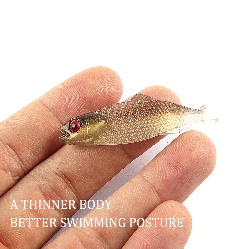 2023 Supercontinent Filet Craw 5,5 CM/6,8 CM Lucio señuelo de plástico suave Señuelos de pesca pesca ojos 3d señuelo suave Señuelos de pesca - imagen 5