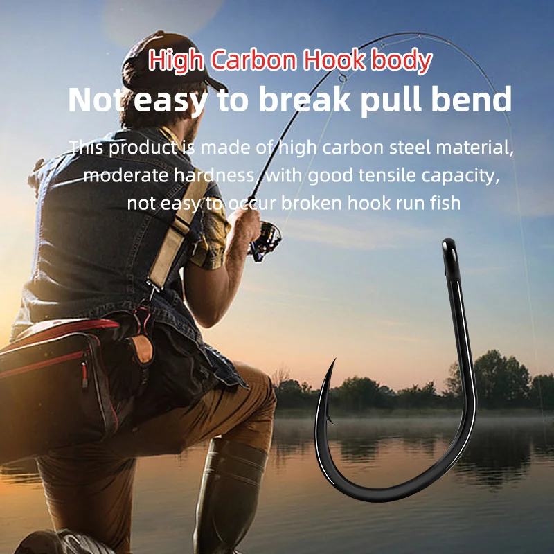 Anzuelos de pesca de carpa recubiertos de púas, diseño de ojo en Japón, hechos con acero de alto carbono 9007, 50 unidades - imagen 2