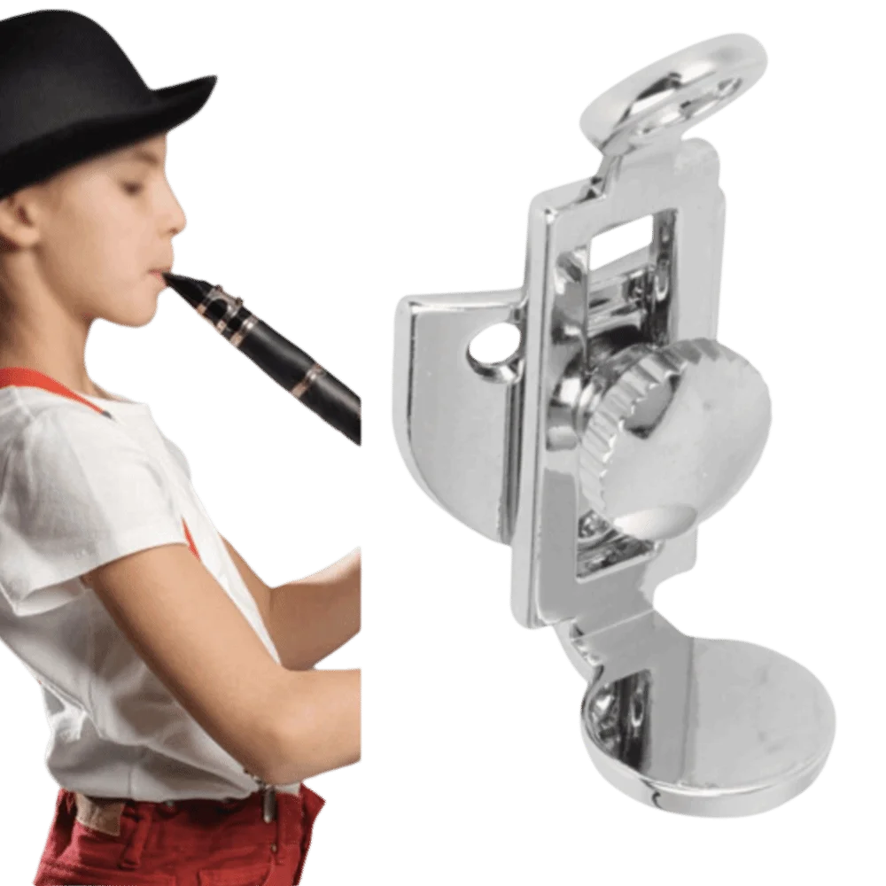 Plata Reposapiés para clarinete Portátil Metal Accesorios para instrumentos de viento de madera Ajustable Con tornillos Reposabrazos ajustable - imagen 5