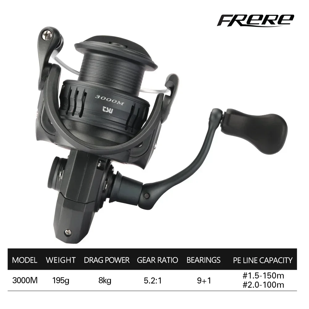 TSURINOYA FRERE C2000S 3000M Ultra ligero 155g cebo Finesse carrete giratorio de fundición larga pesca de carbono agua salada agua dulce
