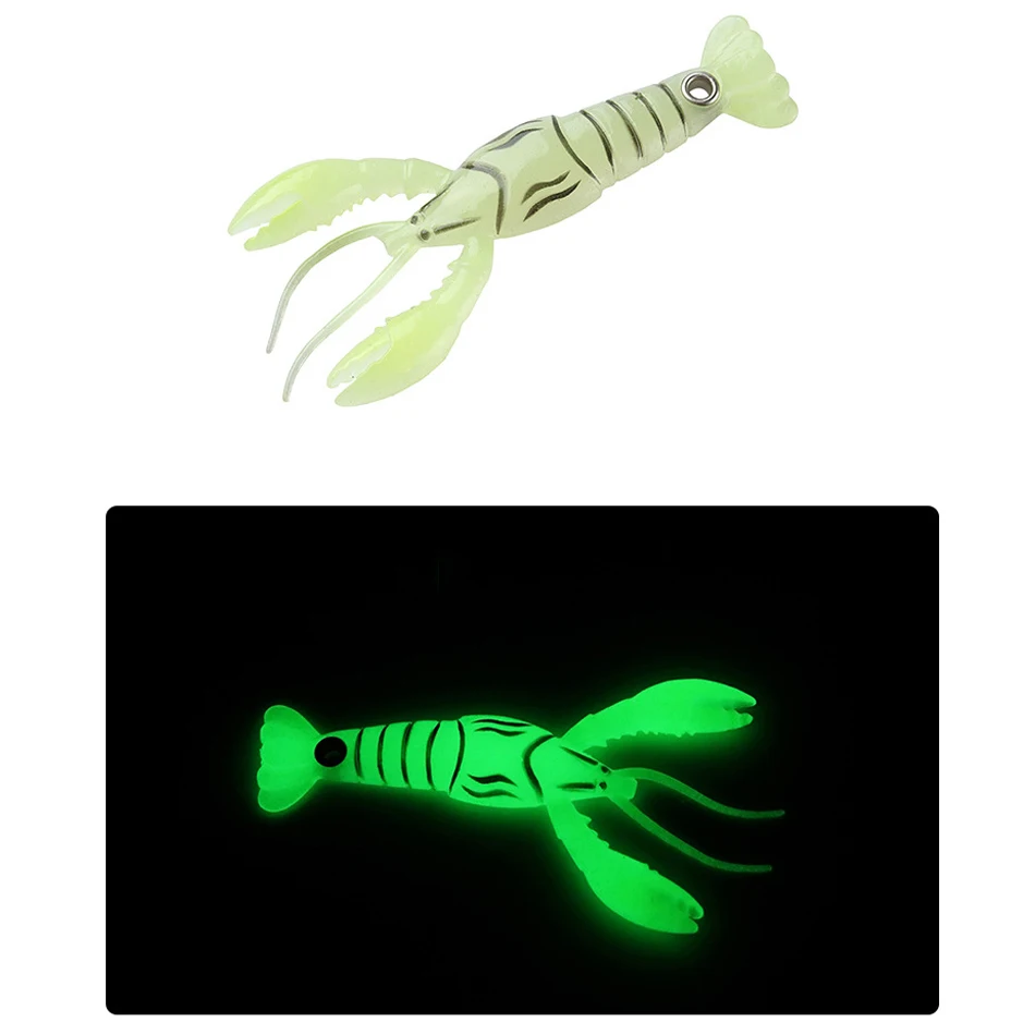 Señuelo luminoso de camarón Artificial, cebo de pesca suave, Wobbler, aparejos giratorios, 2 unidades por lote - imagen 5
