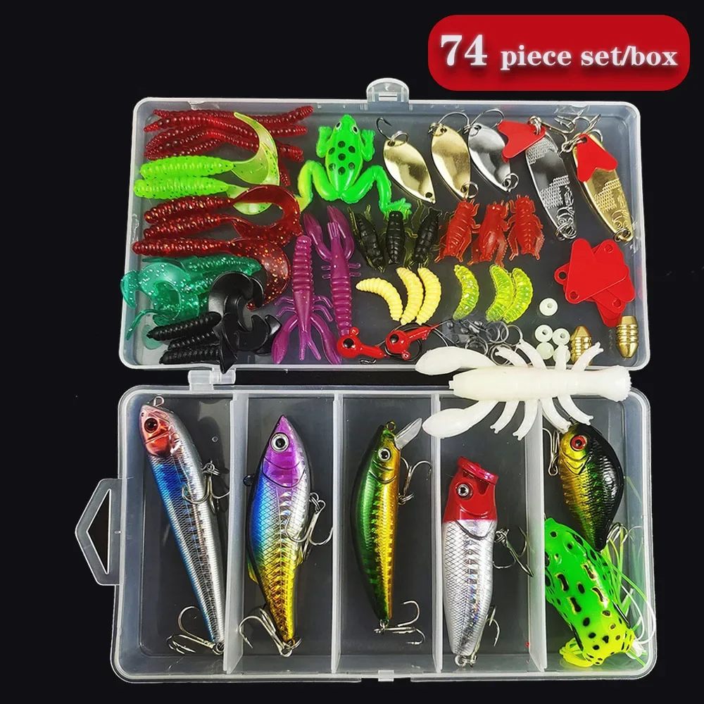 Juego de cebo de Metal duro Wobbler con accesorios de caja, señuelos de silicona para suministros de pesca, nuevo, todo para pescar en verano, artículos de pesca - imagen 5