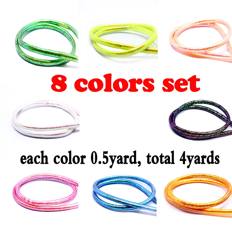 Royal Sissi-Juego de 8 colores, tubo de mylar firmemente trenzado de 5-6mm, total de 4yds, efecto perla holográfica, cuerpo de pececillo, materiales para atar moscas - imagen 2