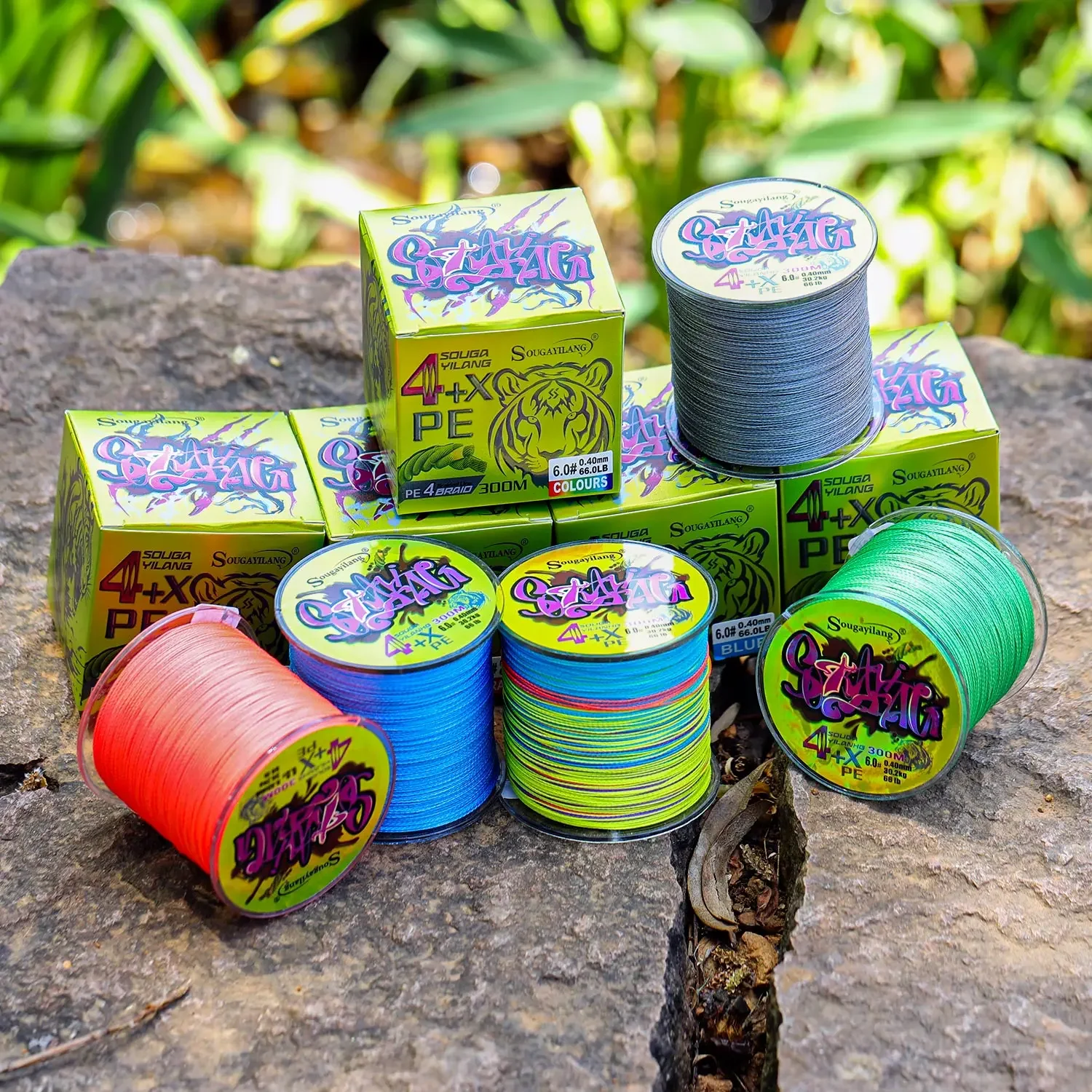 Sougayilang-sedal de pesca trenzado de PE, 4 hebras, 100M, 300M, 500M, 18-66LB, suave y duradero, adecuado para pesca de lubina - imagen 5